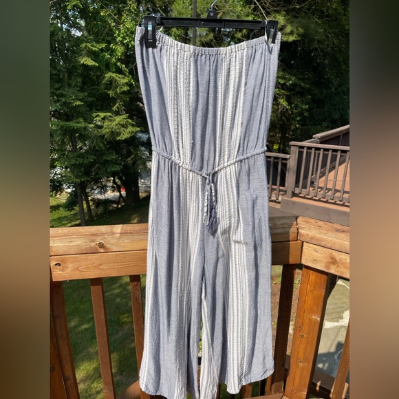 Juniper Blu Striped Strapless Jumpsuit - Picture 3 of 10